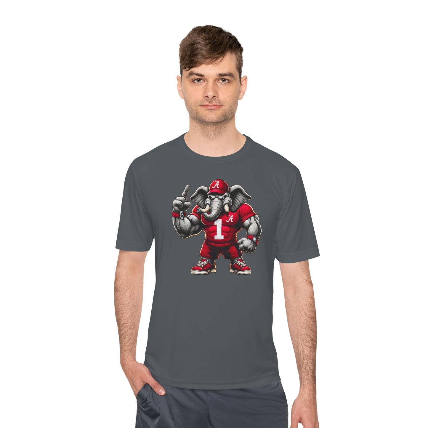 Alabama Muscle Elephant Graphic Moisture Wicking Tee | Perfect for Game Days & Active Lifestyle