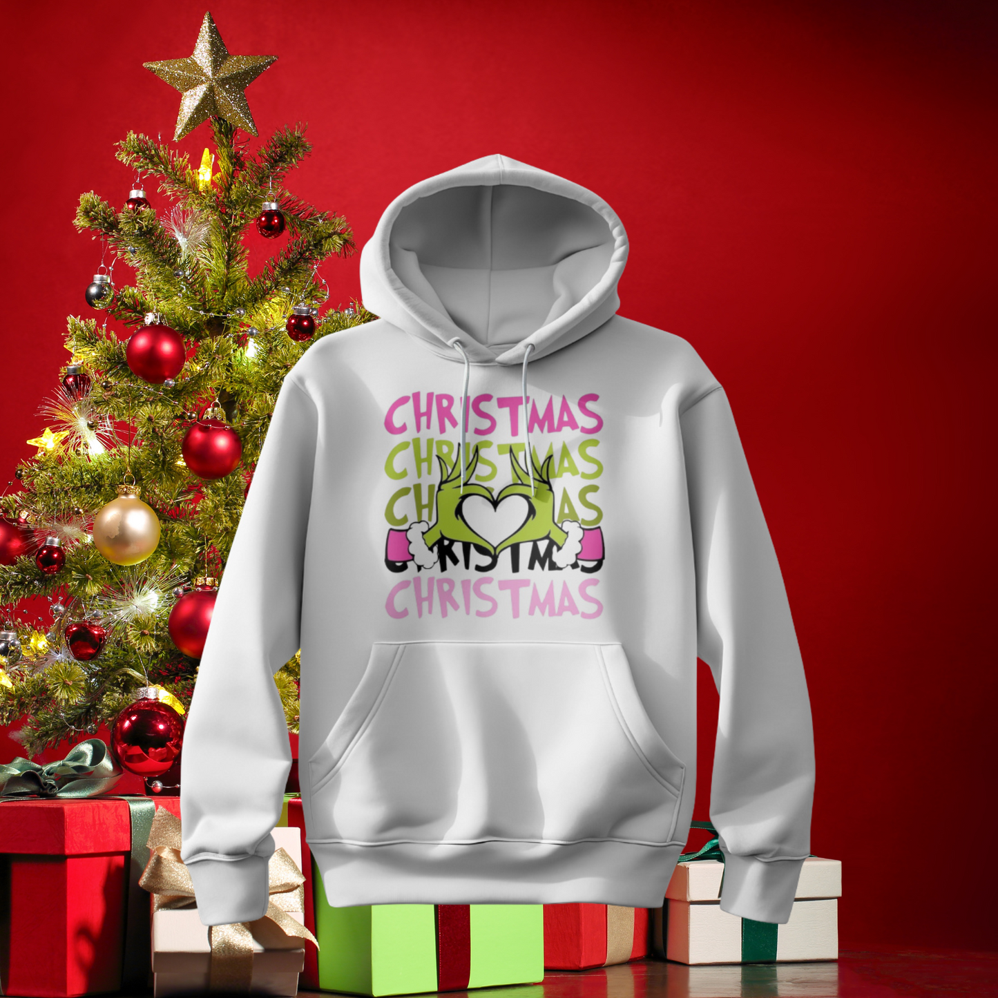 Christmas PINK Feeling Grinchy Today Hoodie